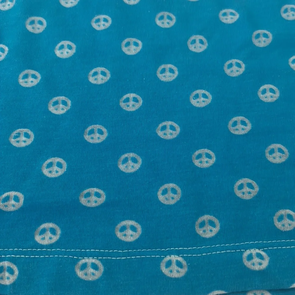 Justice Turquoise Peace Sign T Shirt Girls Size 8
